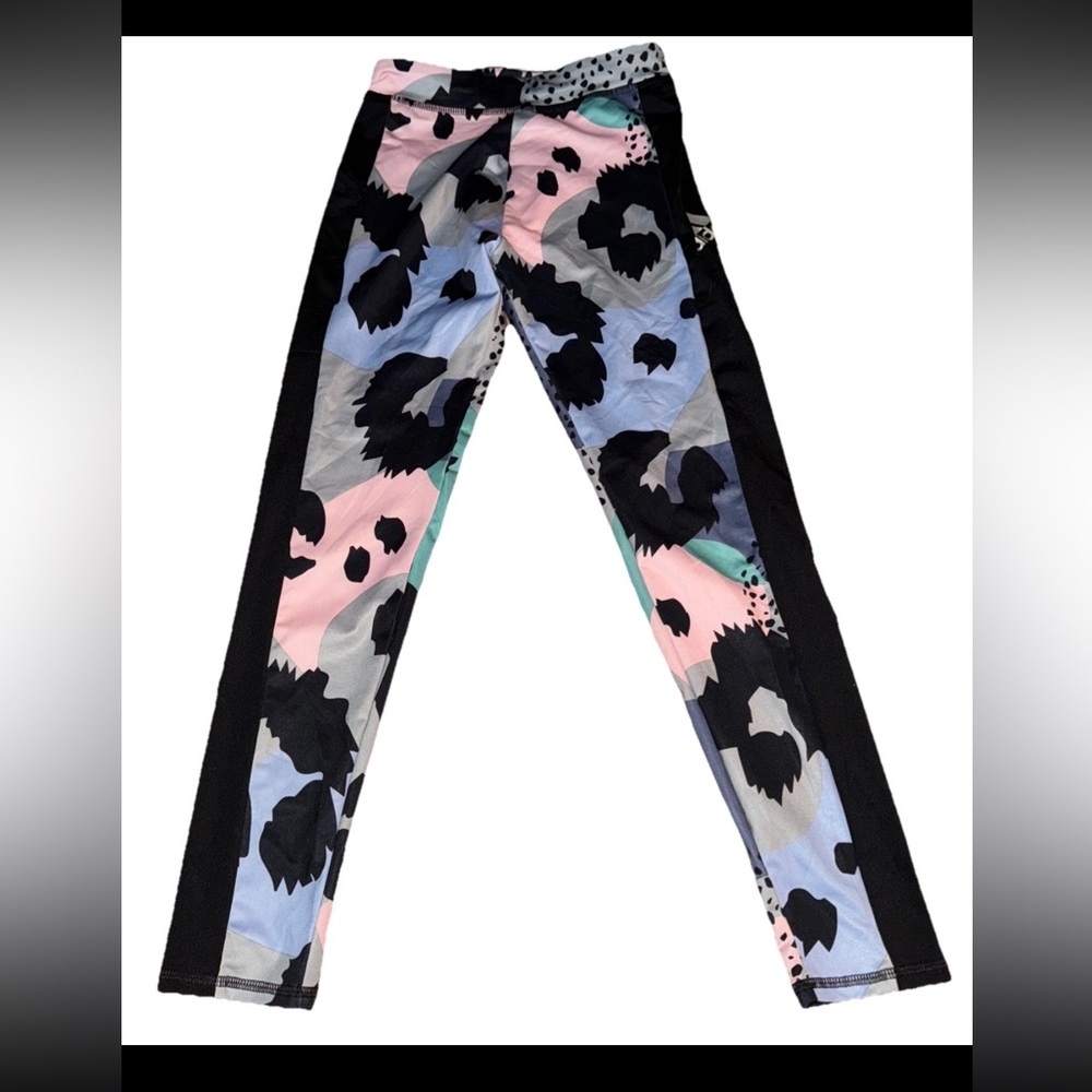 Adidas Girls Floral Tights Sz M 10/12